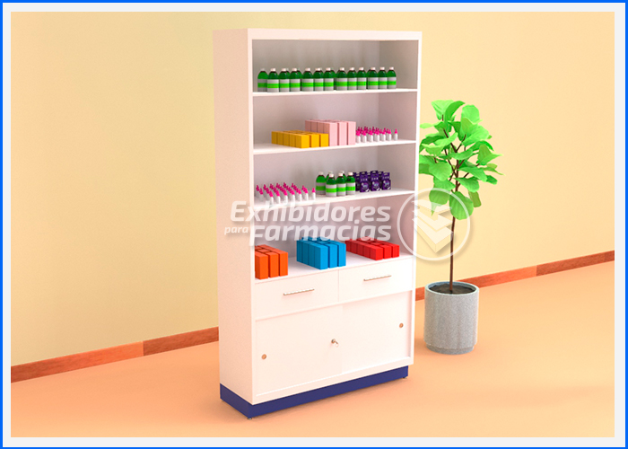 ESTANTES EXHIBIDORES PARA FARMACIAS